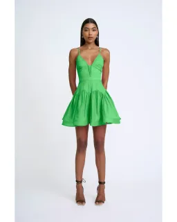 By Johnny Oriana Gather Panel Mini Dress Green Size AU 8 for rent on The Volte - image 1