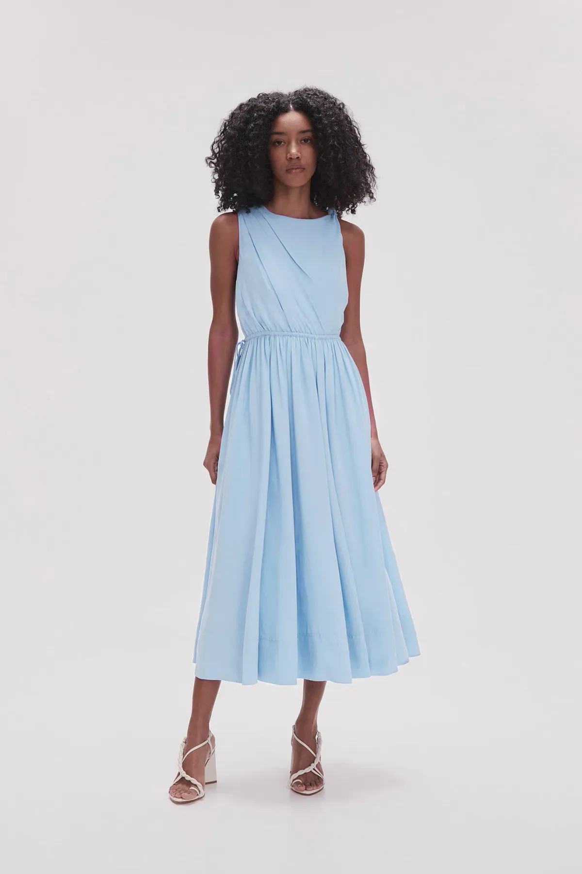 Aje Abby Twist Midi Dress Sky Blue Size 8 - Image 1