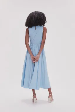 Aje Abby Twist Midi Dress Sky Blue Size 8 for rent on The Volte - image 2