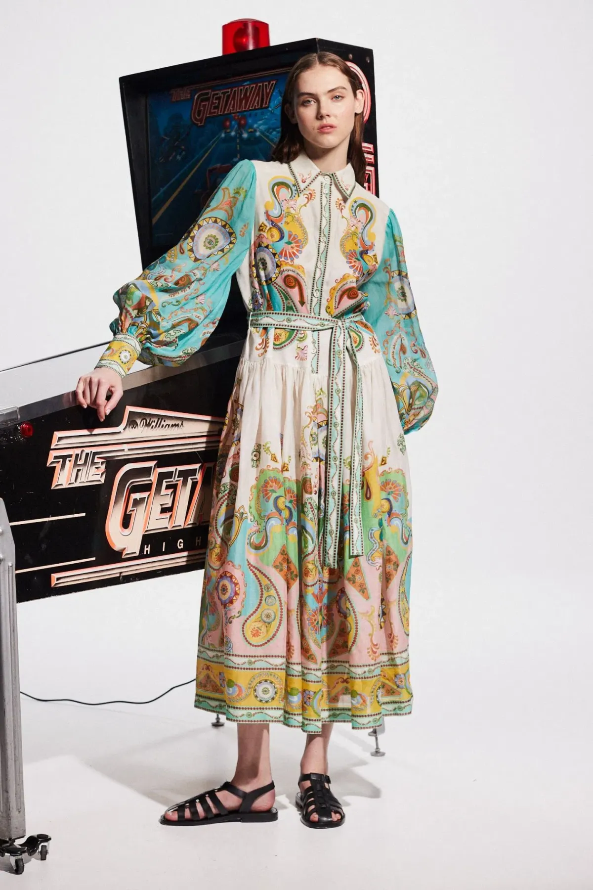 Alemais Pinball Shirtdress Multi Print Size 12 - Image 1