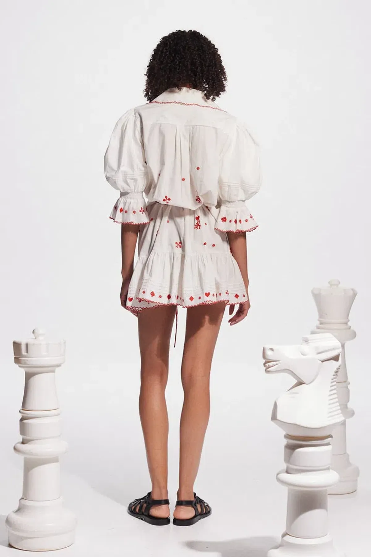 Alemais Hearts Embroidered Mini Dress White Size 16 - Image 2