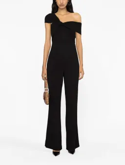 Roland Mouret Asymmetric Twist Stretch Cady Jumpsuit Size 8 for rent on The Volte - image 1