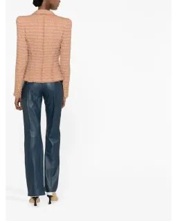 Balmain Double-Breasted Cotton-blend Bouclé Blazer Neutrals Size 8 for rent on The Volte - image 2