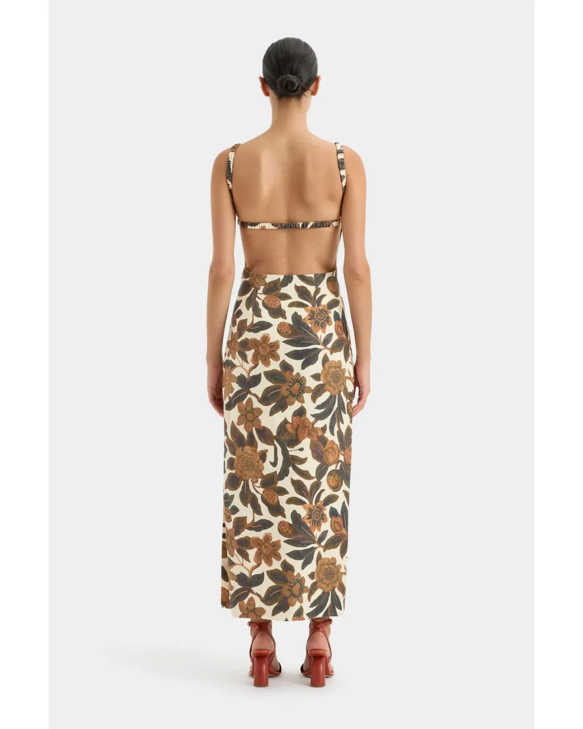 Sir The Label Primrose Ruched Midi Dress Ivory Tapestry Size AU 10 - Image 3