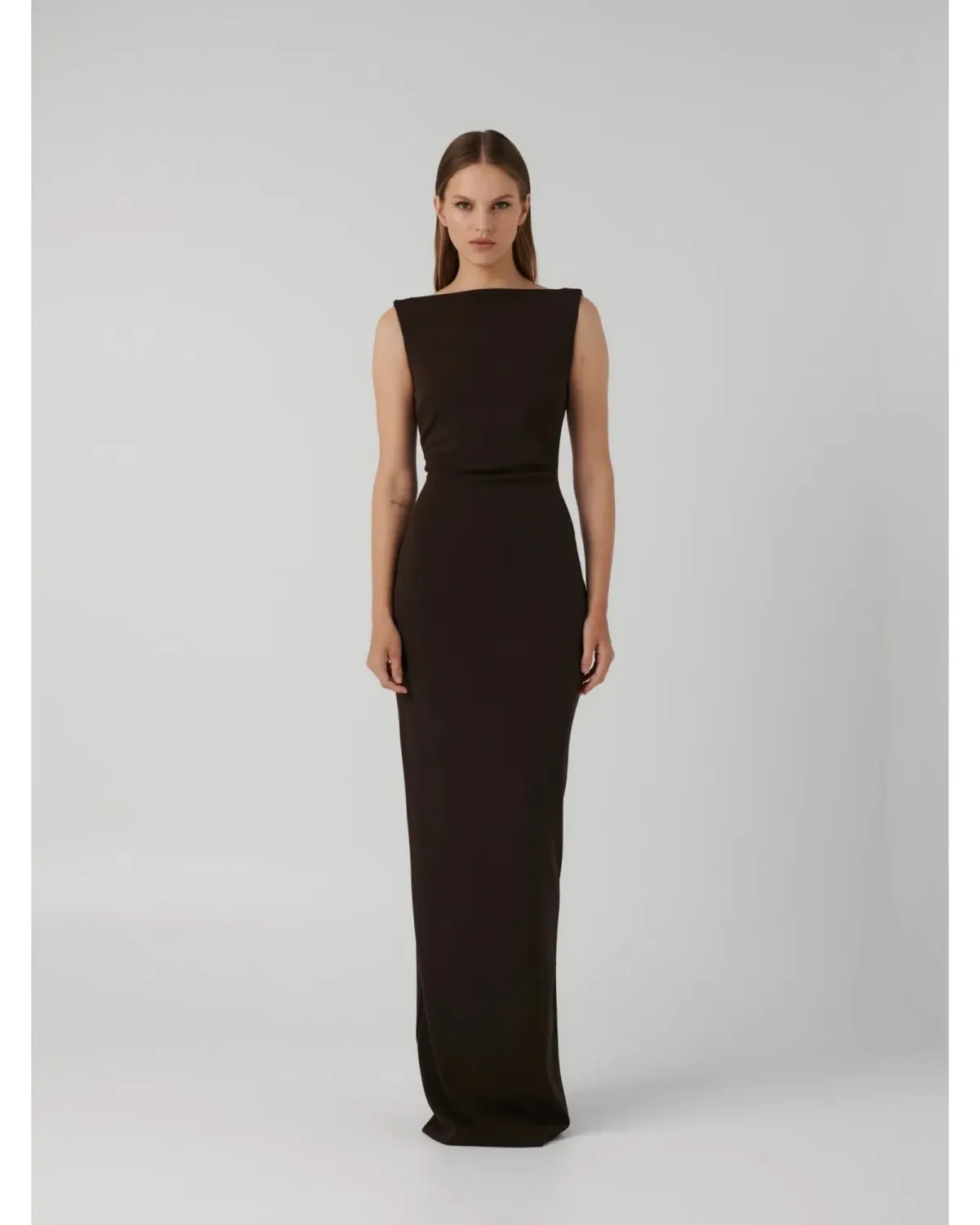 Effie Kats Verona Gown in Coffee Size AU 12 - Image 1
