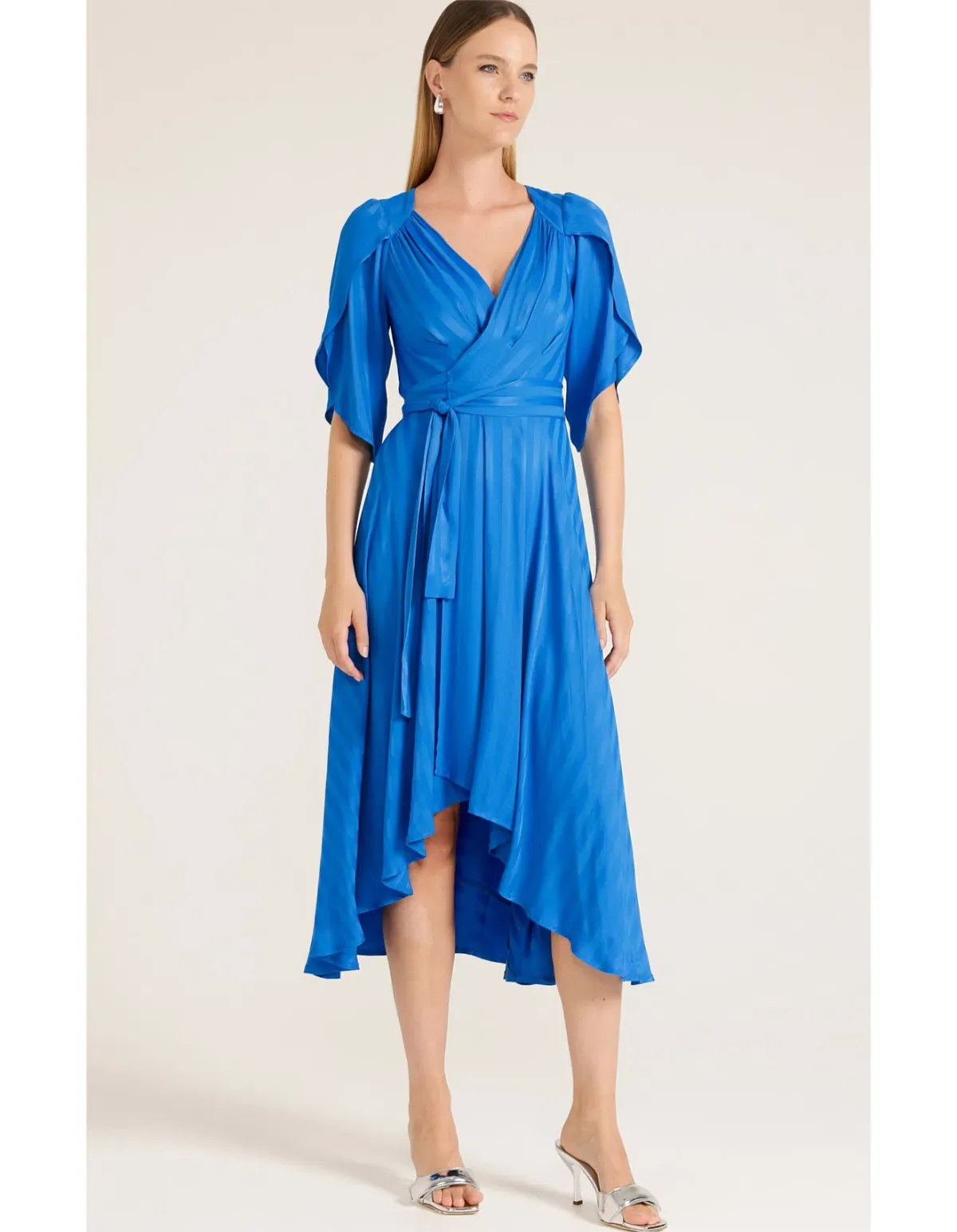 Sacha Drake Hanworth House Wrap Midi Dress in Cobalt Size 14 - Image 1