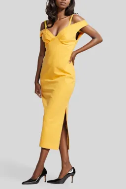 Viktoria and Woods Whirlpool Midi Dress in Mango Size 12 for rent on The Volte - image 2