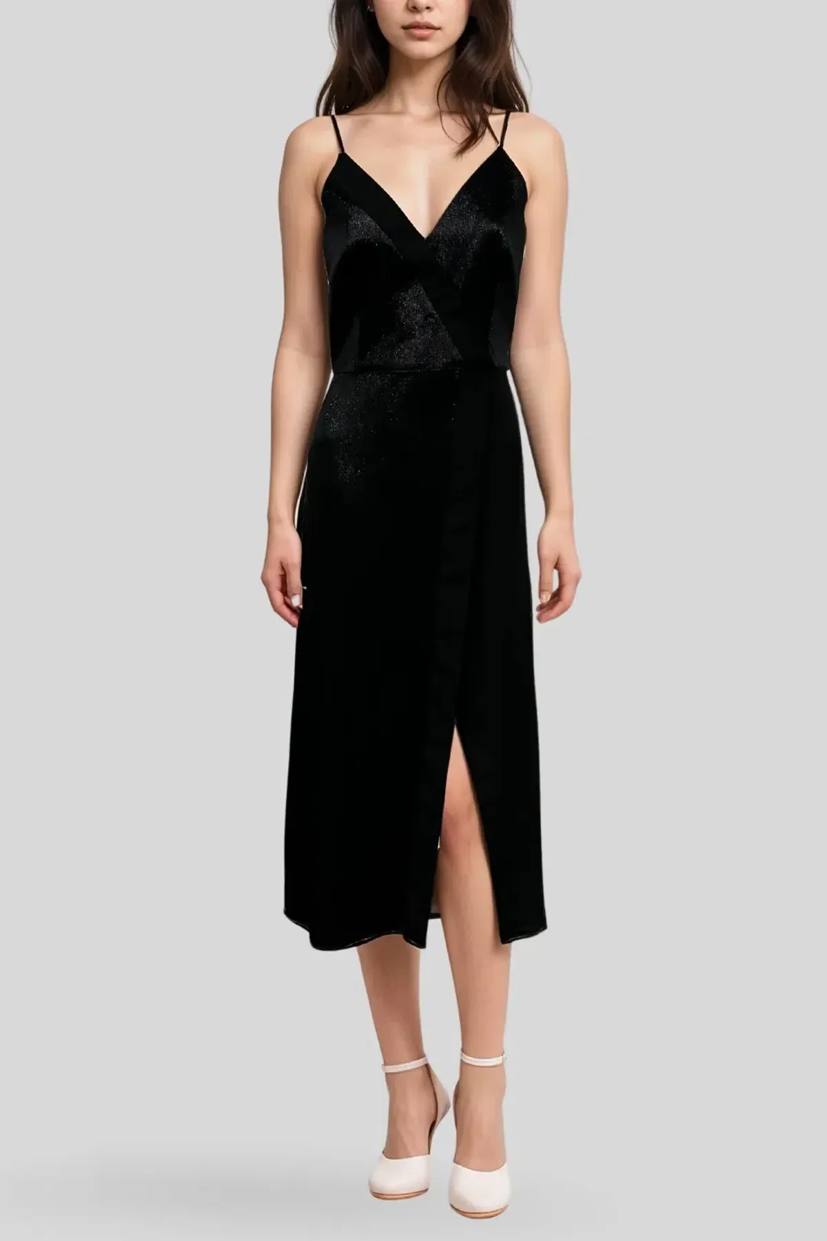 Ginger & Smart Spaghetti Strap Midi Dress Black Size AU 10 - Image 1