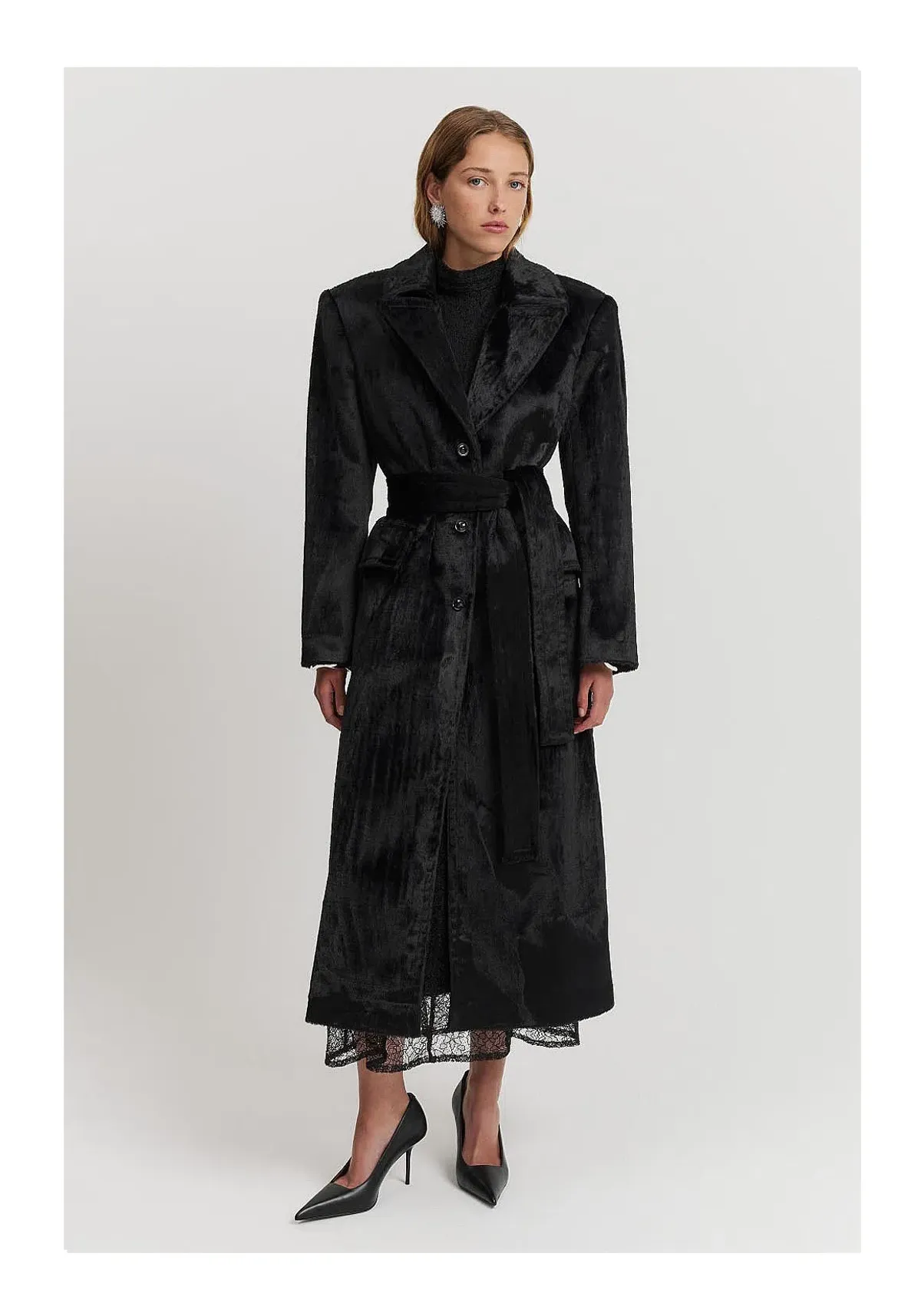 Country Road Black Velvet Coat Black Size 10 - Image 1