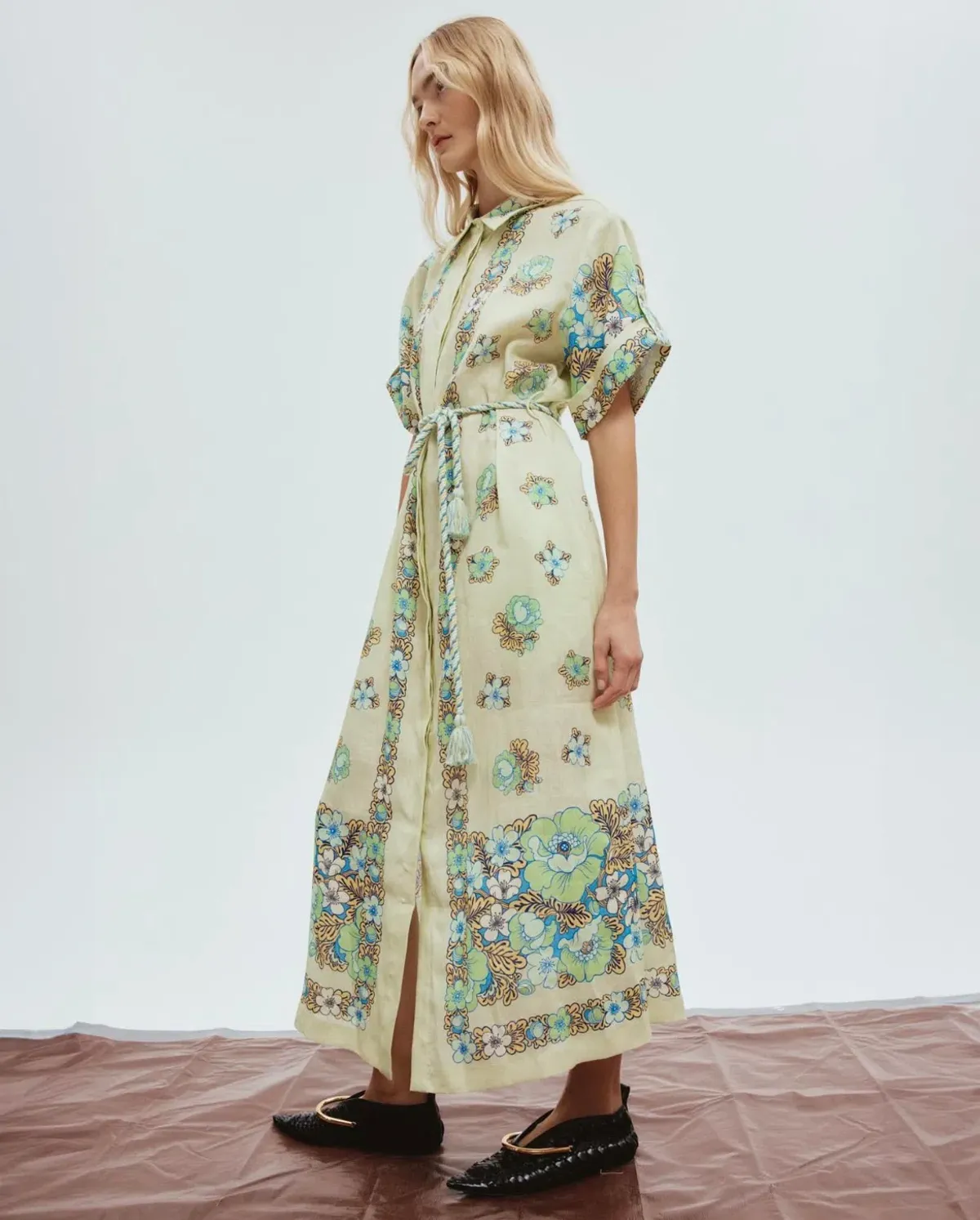 Alemais Velma Shirtdress Green Floral Size 8 - Image 2