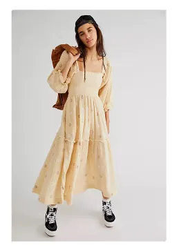 Free People Dahlia Embroidered Maxi Dress Pearl Island Size S /AU 8 for rent on The Volte - image 1