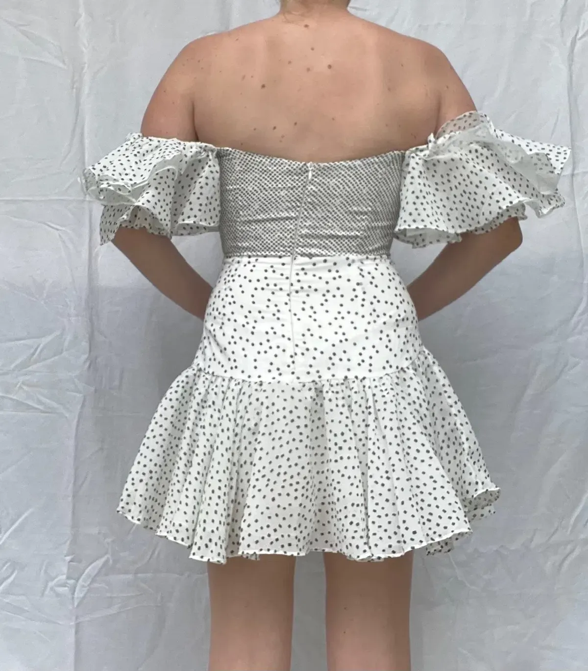 Sofia the Label Florence Dress White Polka Size 8 - Image 4