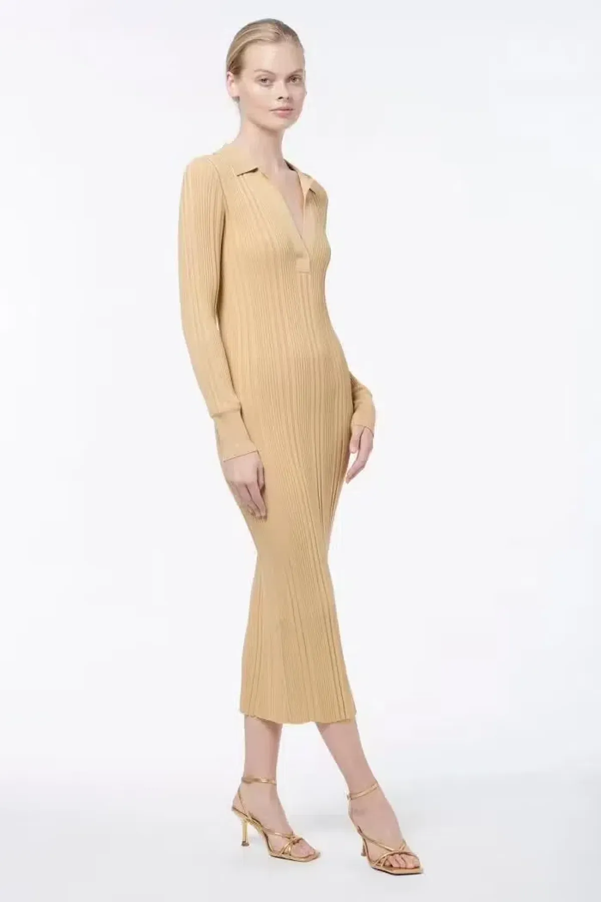Manning Cartell Split Screen Knit Dress Nude Size M /Au 8 - Image 1