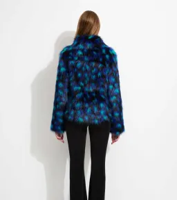 Unreal Fur Firefly Jacket Blue Leopard Size L/Au 12 for rent on The Volte - image 2