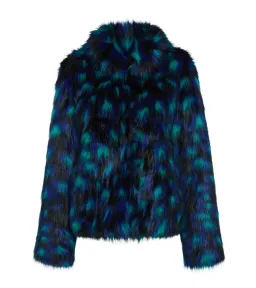 Unreal Fur Firefly Jacket Blue Leopard Size L/Au 12 for rent on The Volte - image 3