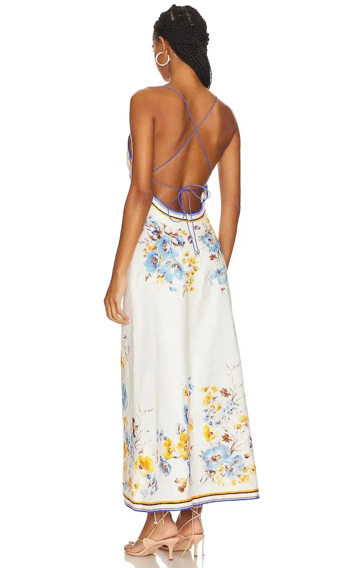 Zimmermann Halcyon Slip Dress Orange/Blue Floral Size 2 / AU 12 - Image 3