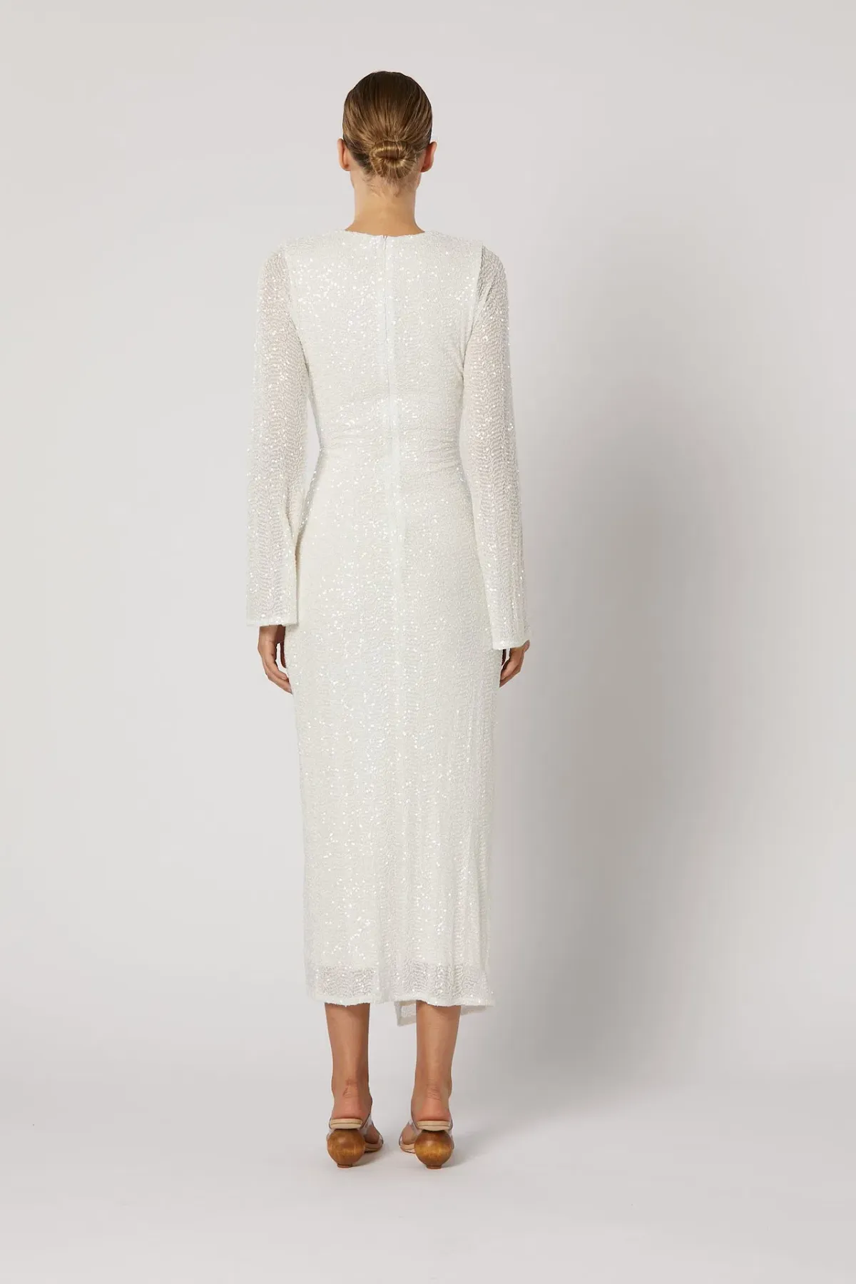 Winona Reyna Knot Midi Dress Sparkle White Size 12 - Image 2