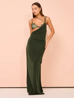 Tojha Alberta Dress in Pesto Size 8 for rent on The Volte - image 1