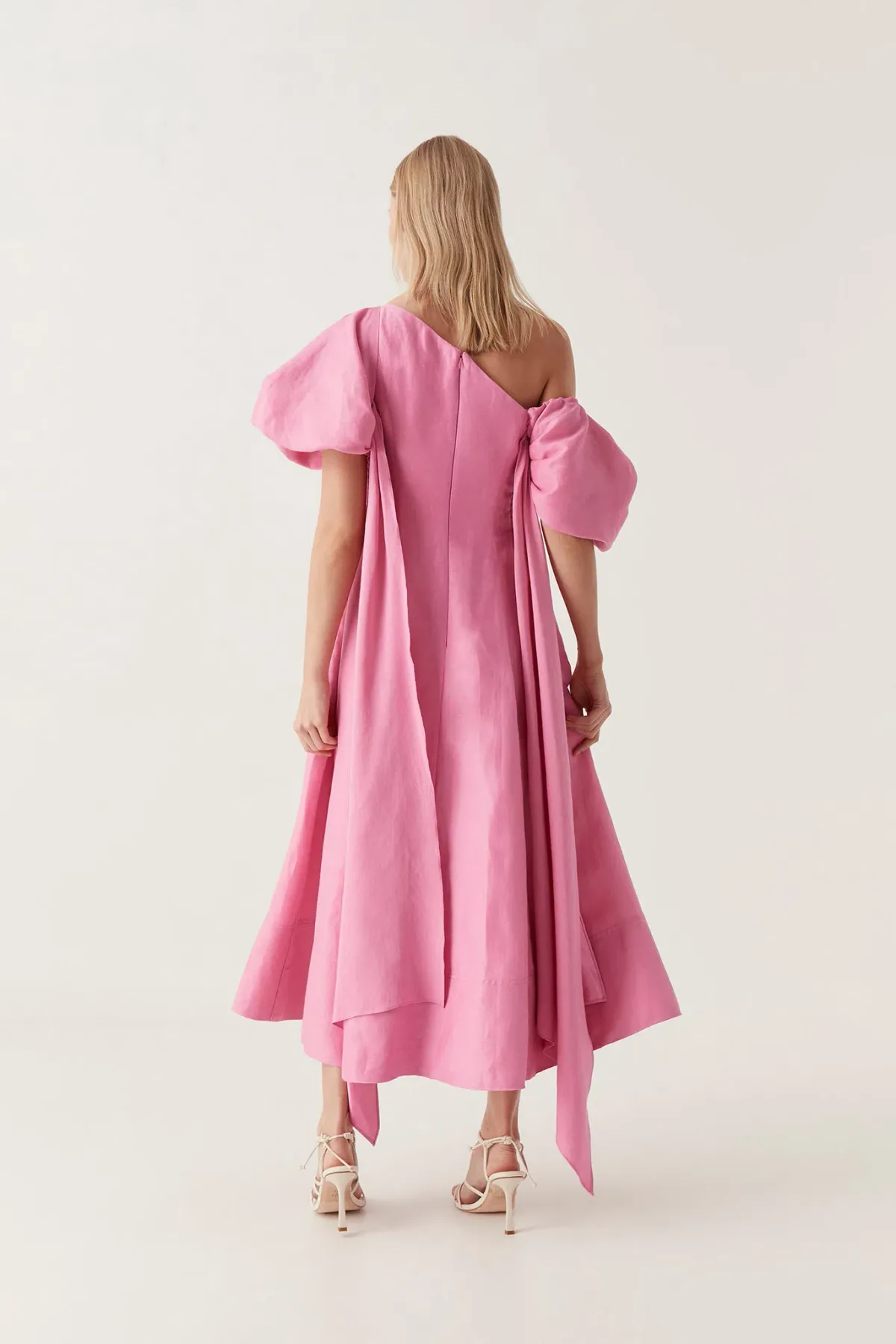 Aje Arista Tulip Sleeve Midi Dress in Cerise Pink Size 12 - Image 3
