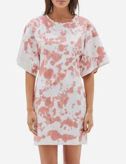 Bassike Double Jersey S/S Tie Dye Dress Print Size XS / AU 6 for rent on The Volte - image 2