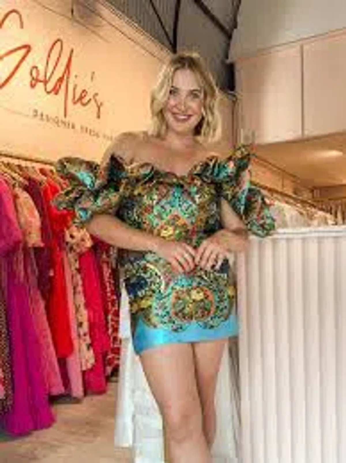 Alemais Sofie Off Shoulder Mini Dress Multi Floral Size AU 10 - Image 6