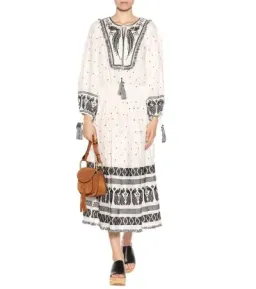 Zimmermann Divinity Midi Embroidered Linen Dress White/Black Size 0 / 8 AU for rent on The Volte - image 5