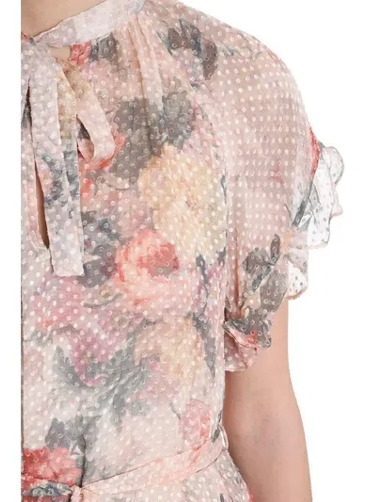 Zimmermann Radiate Cascade Frill Swing Silk Ruffle Midi Dress Floral Size 1 / 10 AU - Image 4