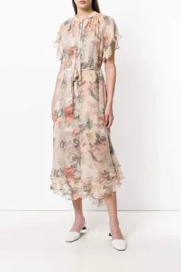 Zimmermann Radiate Cascade Frill Swing Silk Ruffle Midi Dress Floral Size 1 / 10 AU  for rent on The Volte - image 2