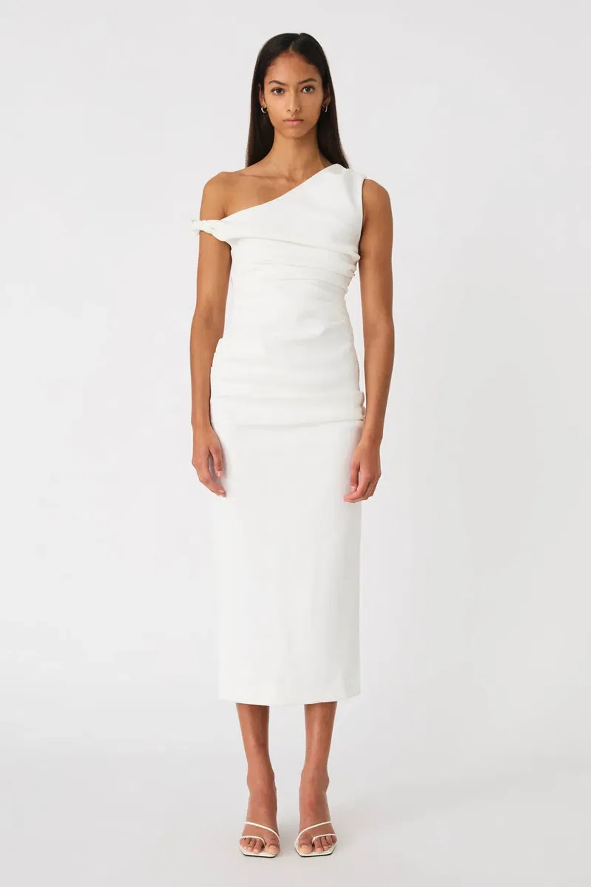MISHA Alaska Crepe Midi Dress White Size 8 - Image 1