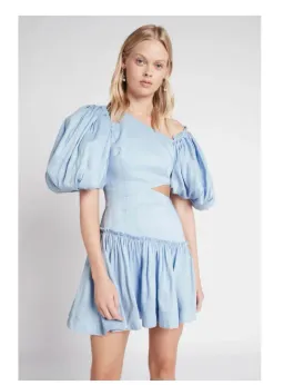 Aje Chateau Cut Out Mini Dress Sky Blue Size 8 for rent on The Volte - image 2