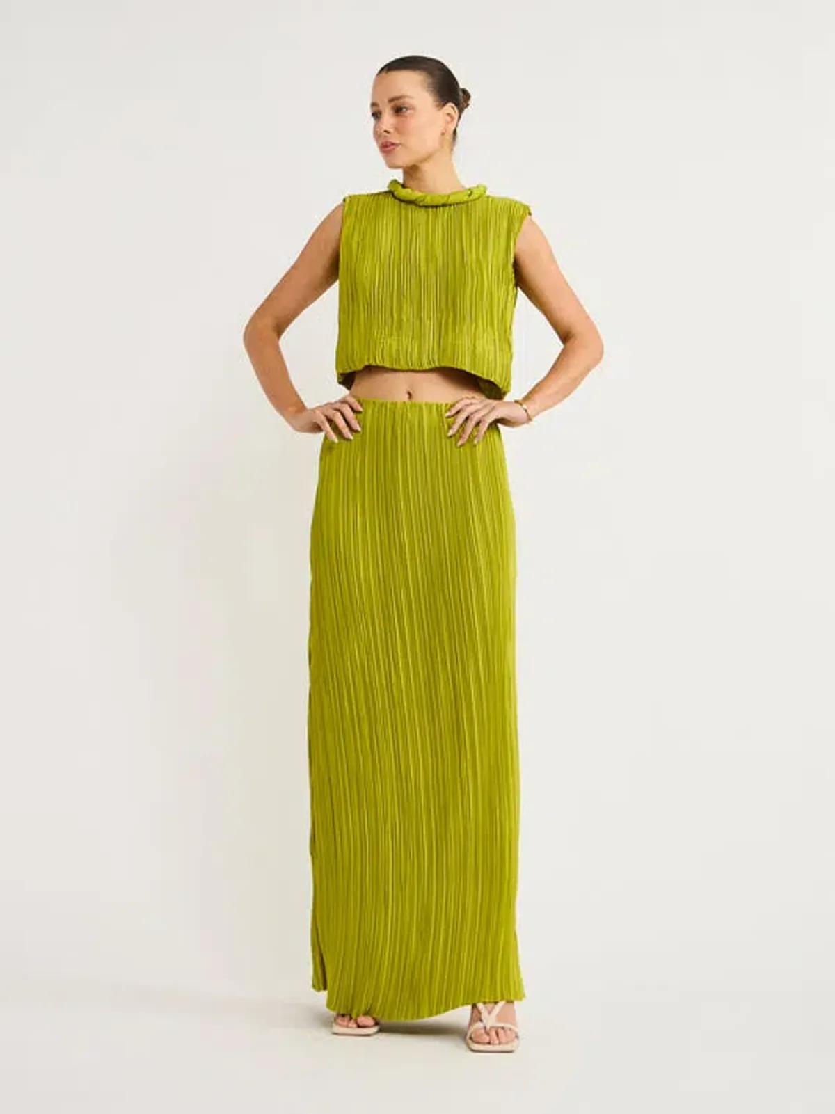 Rachel Gilbert Ziara Top and Skirt Set Green Size 18 - Image 1