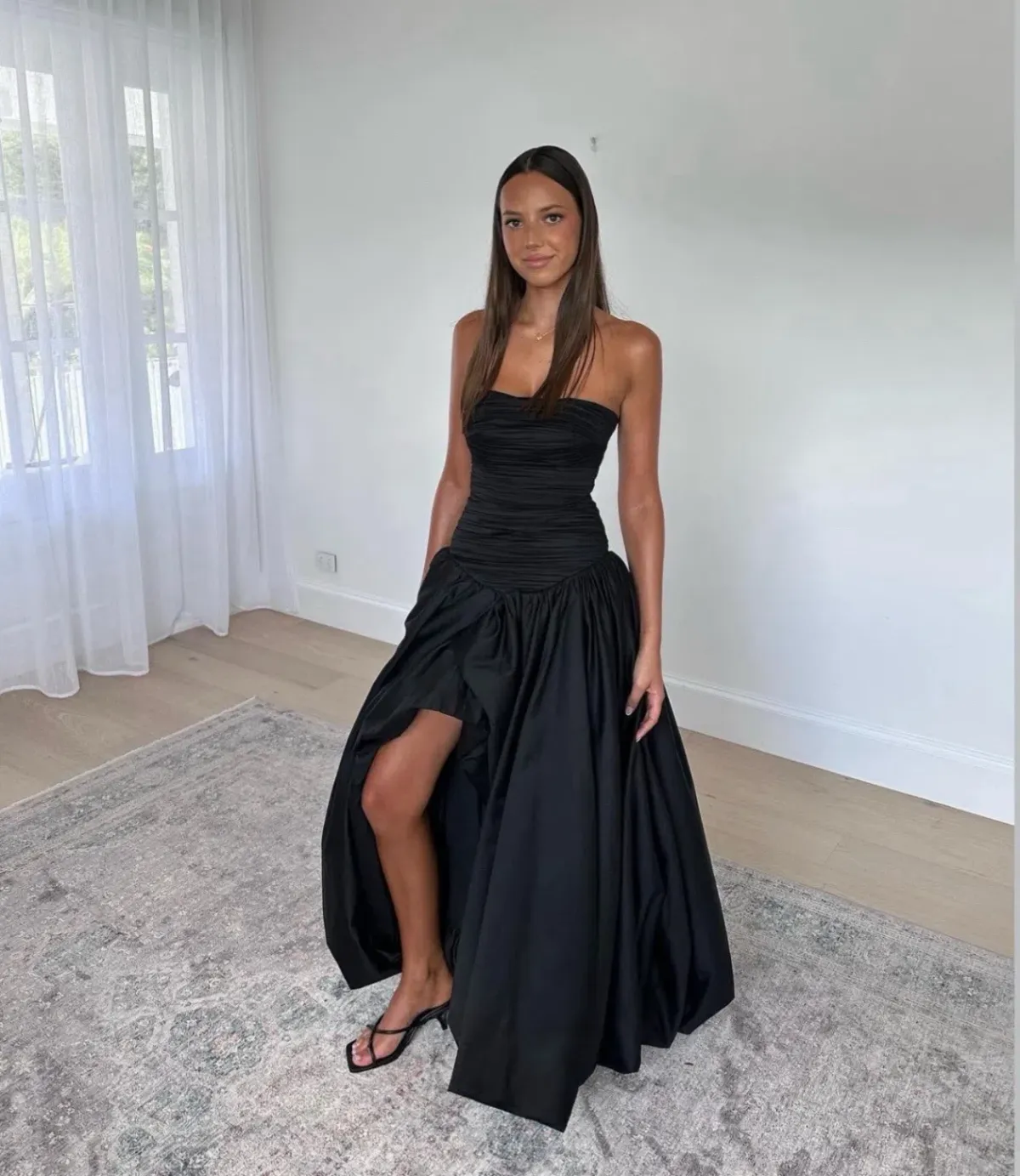 Aje Violette Bubble Hem Maxi Dress Black Size AU 4 - Image 4