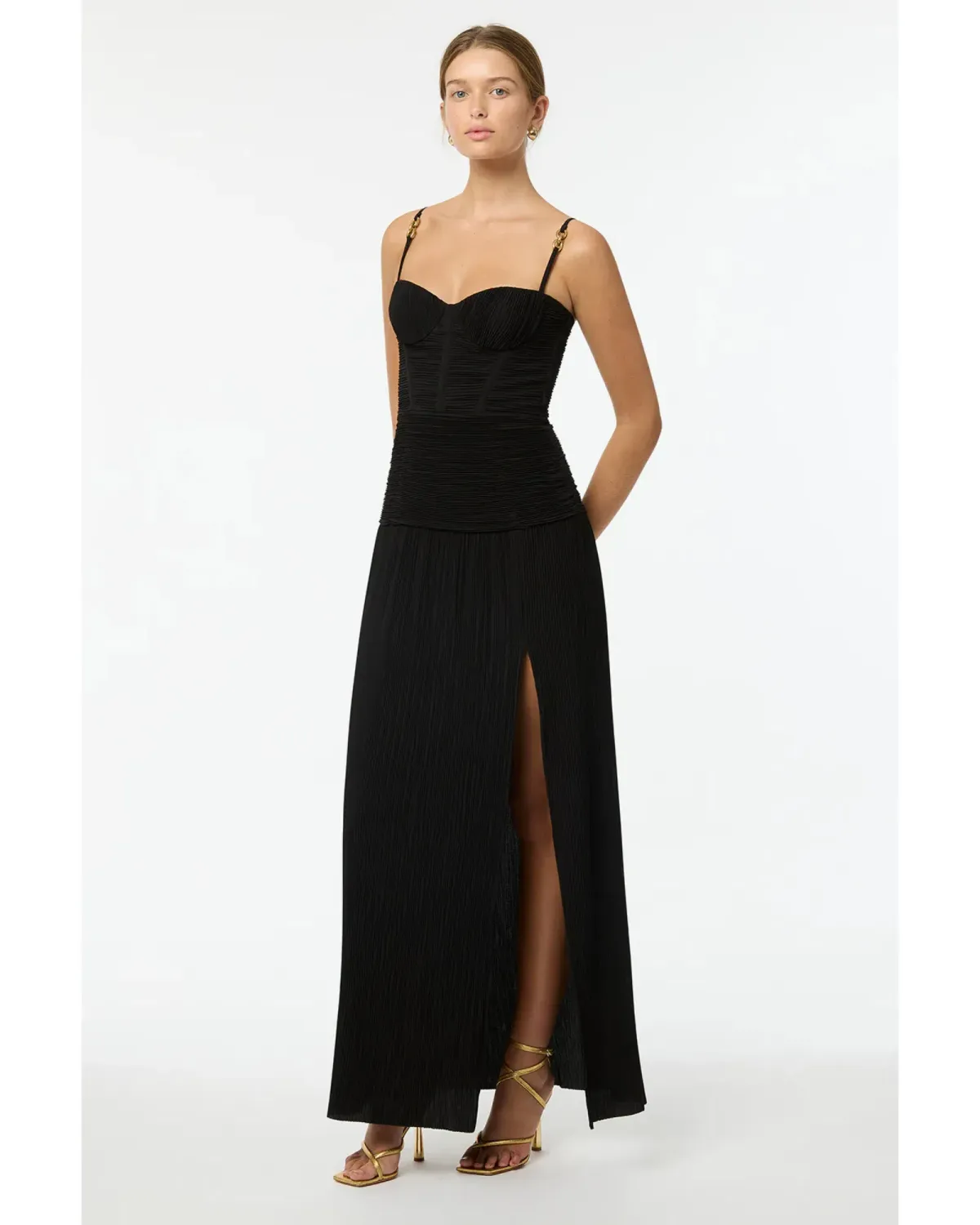Manning Cartell double Time Pleat Dress Black Size AU 8 - Image 3