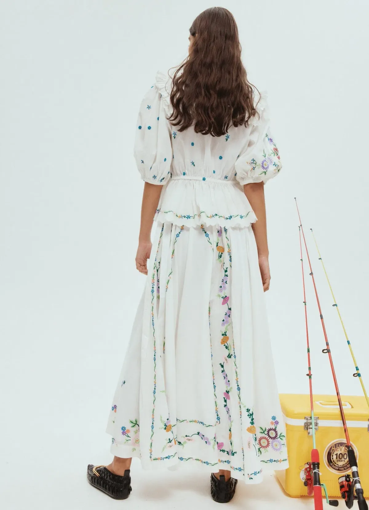 Alemais Willa Embroidered Blouse and Skirt Set Floral Size 14 - Image 3
