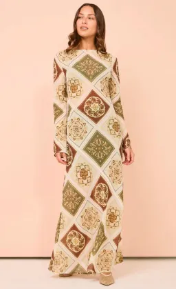 Hansen & Gretel Sundra Slip Dress in Evergreen Tile Size XL / AU 12 for rent on The Volte - image 5