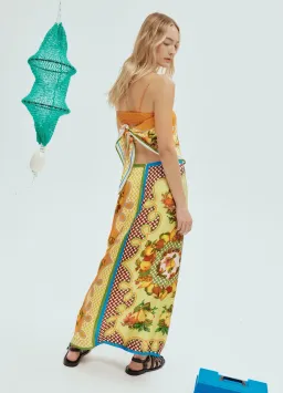 Alemais Lemonis Silk Scarf Top Size AU 8 and Silk Skirt Size AU 12 Set Multi for rent on The Volte - image 3