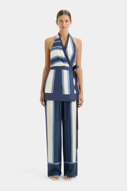 Sir the Label Dazed Wrap Halter Mini and Relaxed Pant Set in Studio Print Size 10 for rent on The Volte - image 1