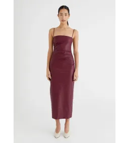 BENNI Theodore Faux Leather Dress Burgundy Size 10 for rent on The Volte - image 1