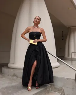 Aje Violette Bubble Hem Maxi Dress Black Size 10 for rent on The Volte - image 1