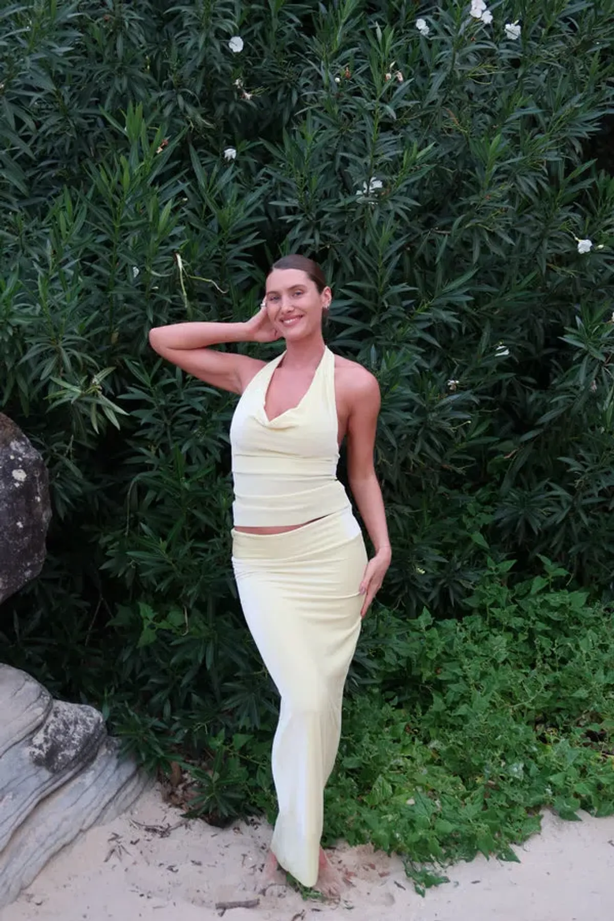 7th & York Lemon Goldie Top and Maxi Skirt Set Yellow Size S/Au 8 - Image 1