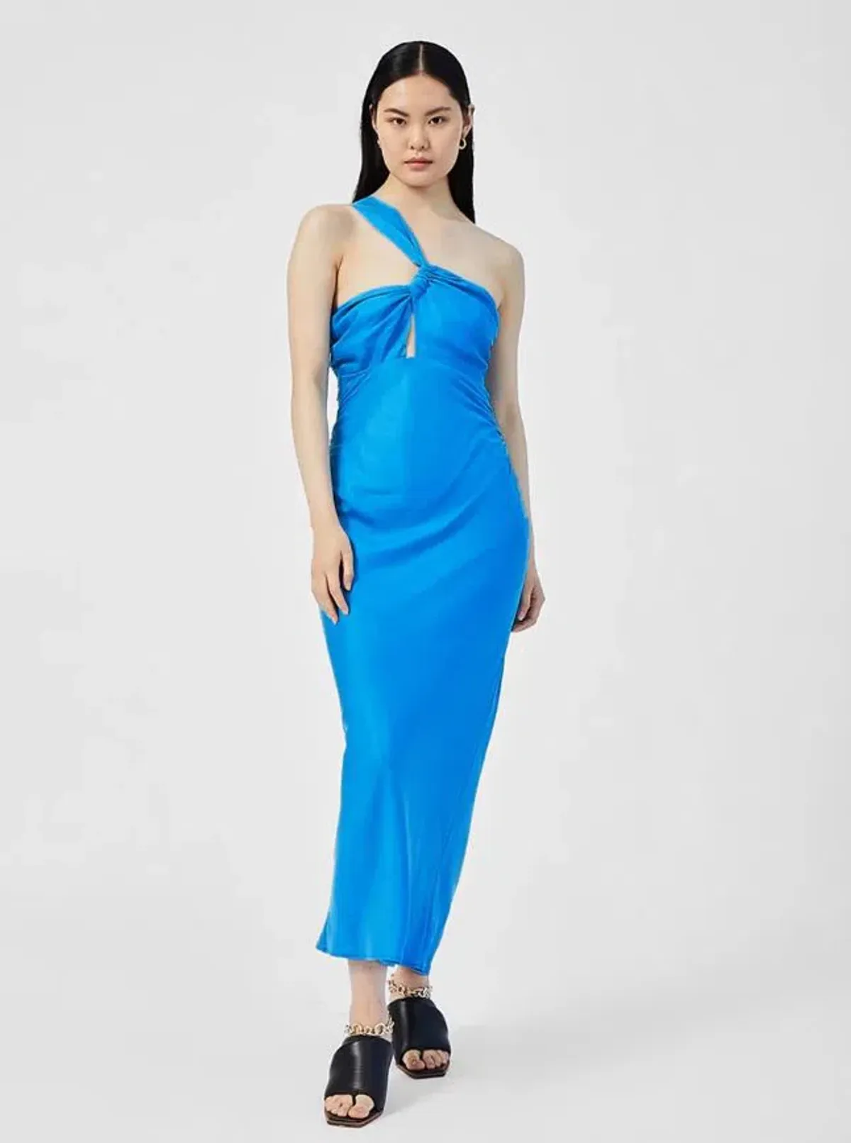 Suboo Hannah Asymmetric Strap Midi Dress Lapis Blue Size 12 - Image 2