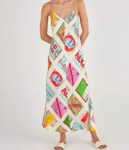 Oroton Ticket Print Slip Dress Print Size 8 for rent on The Volte - image 3