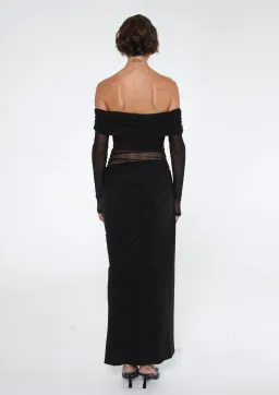 Benni Yasmin Off Shoulder Maxi Dress Black Size 8 for rent on The Volte - image 1