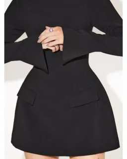 Odd Muse The Ultimate Muse Split Sleeve Mini Dress Black Size AU 12 for rent on The Volte - image 2