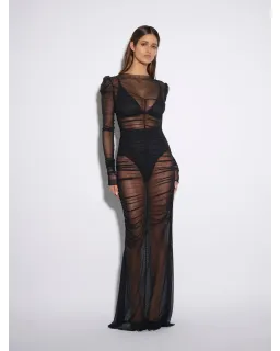 Effie Kats Rhodes Maxi Dress In Black Mesh Size AU 10 for rent on The Volte - image 1