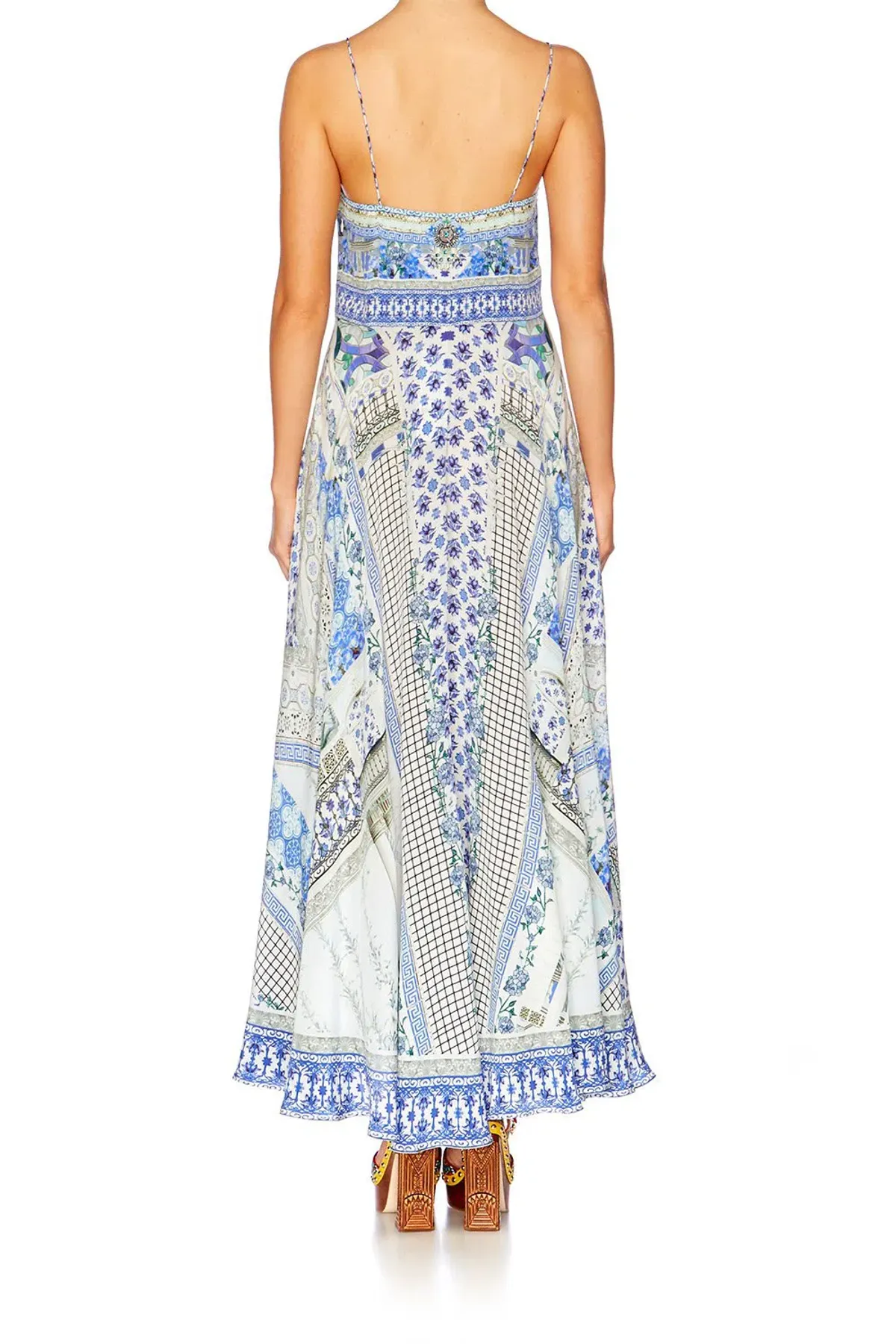 Camilla Salvador Summer Tie Front Long Dress Print Size M / AU 12 - Image 3