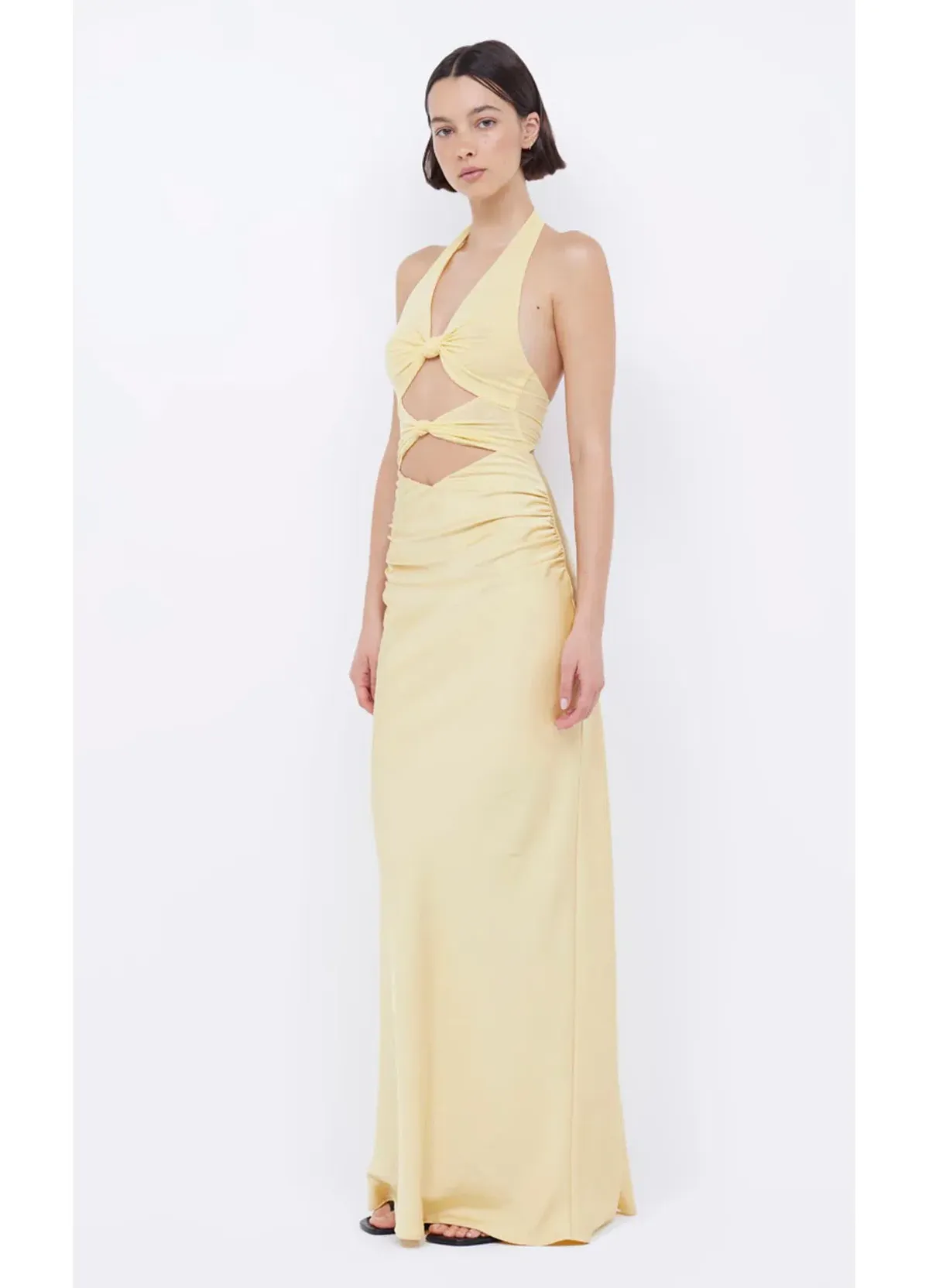 Bec & Bridge Solare Halter Dress Citrus Yellow Size S/AU 8 - Image 2