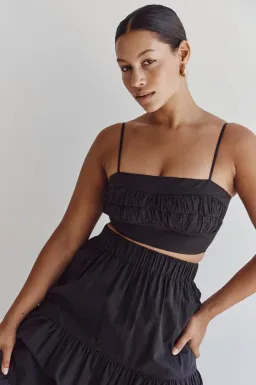 Dissh Elsa Cotton Crop Top & Skirt Set Black Size 6 for rent on The Volte - image 4