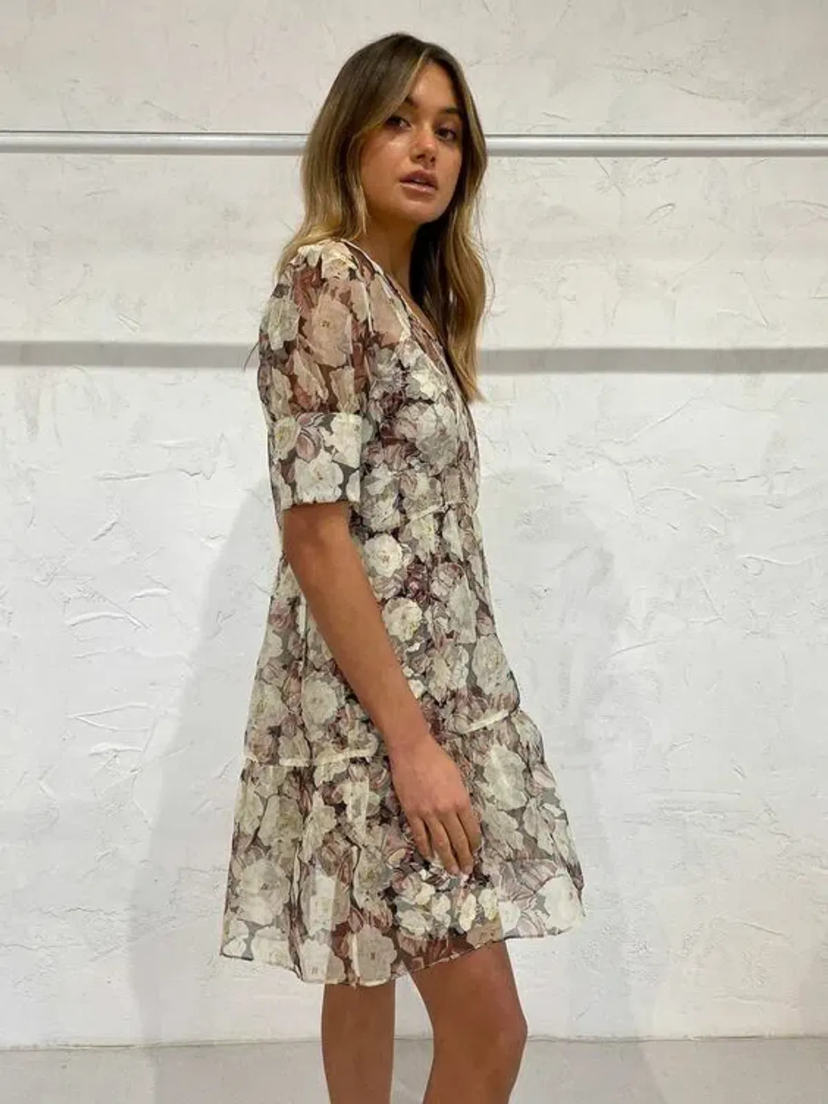 Sir the Label Sofia Puff Sleeve Mini Dress Multi Size 6 - Image 2