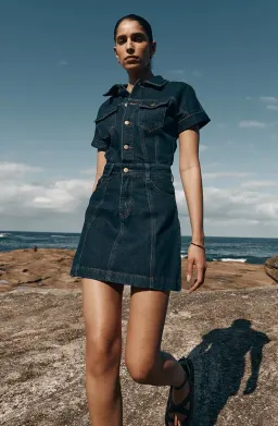 Dissh Poppy Denim Mini Dress Indigo Size 8 for rent on The Volte - image 2